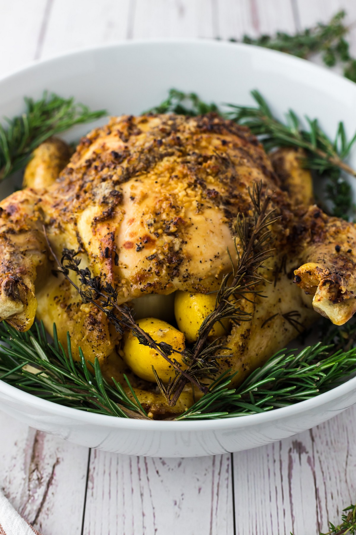 Garlic Herb Butter Roasted Chicken in a Dutch Oven (Dutch Oven