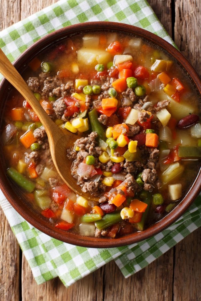 Vegetable Soup With Ground Beef