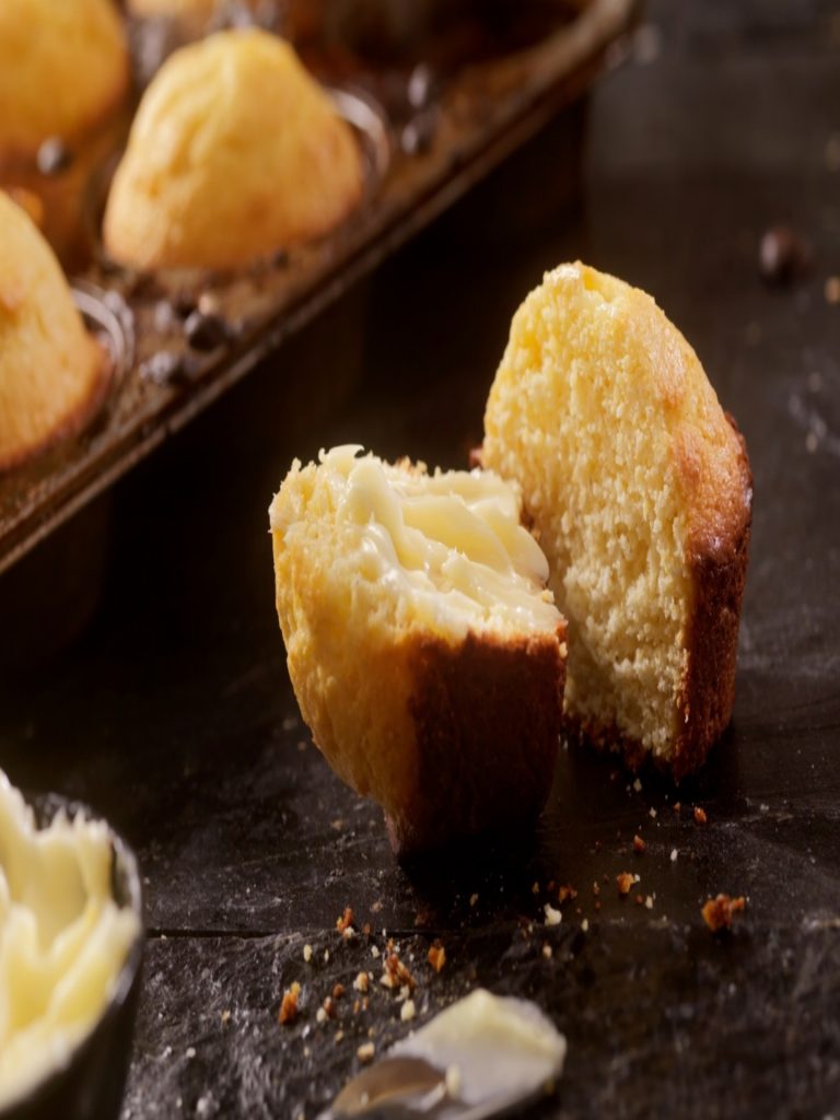 cornbread muffins on surface